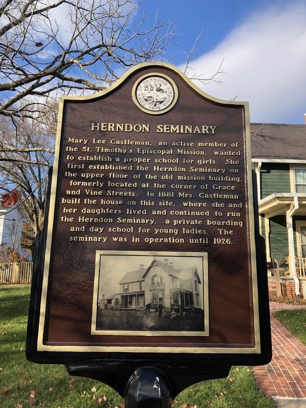 Herndon Seminary Marker image. Click for full size.