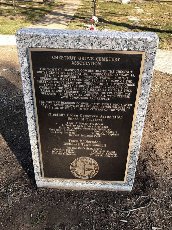 Chestnut Grove Cemetery Association Marker image. Click for full size.