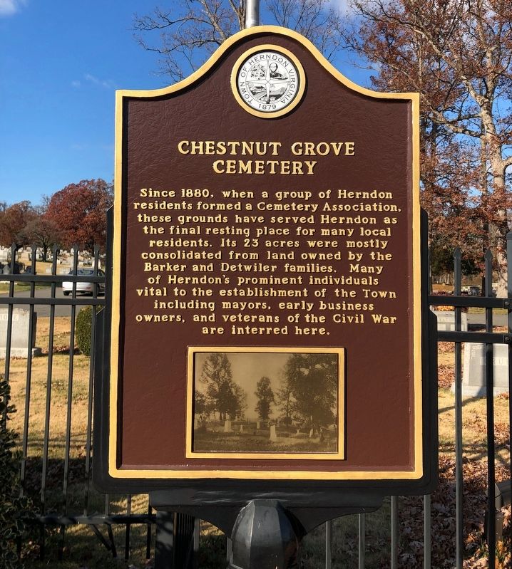 Chestnut Grove Cemetery Marker image. Click for full size.