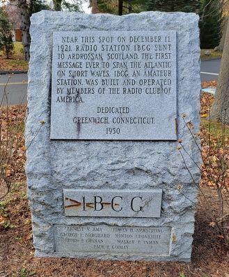 Radio Station 1BCG Marker image. Click for full size.
