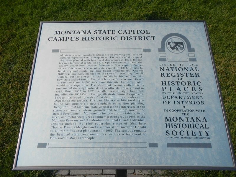 Montana State Capitol Campus Historic District Marker image. Click for full size.