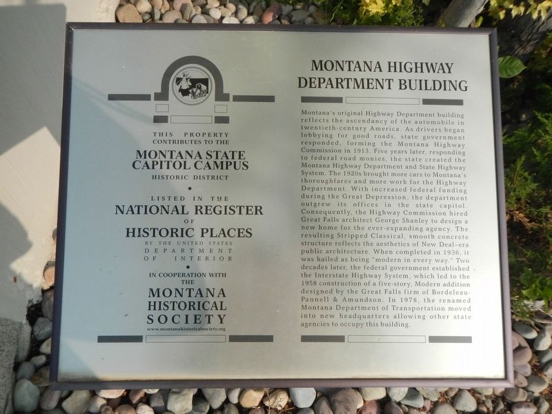 Montana Highway Department Building Marker image. Click for full size.