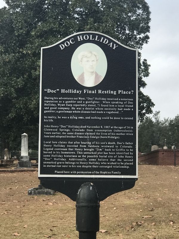 "Doc" Holladay Final Resting Place? Marker image. Click for full size.