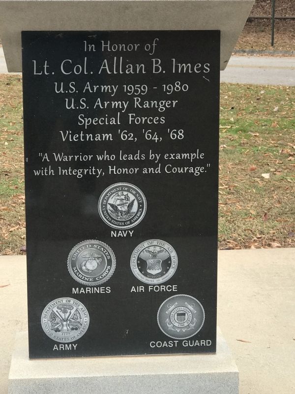 In Honor of Lt. Col. Allan B. Imes Marker image. Click for full size.