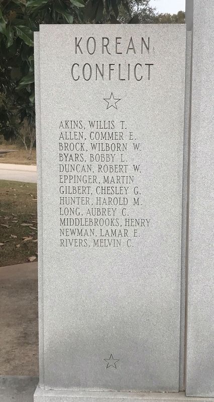 Spalding County Korean and Vietnam Wars Memorial detail (Korea) image. Click for full size.