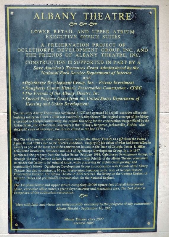 Albany Theatre Marker image. Click for full size.