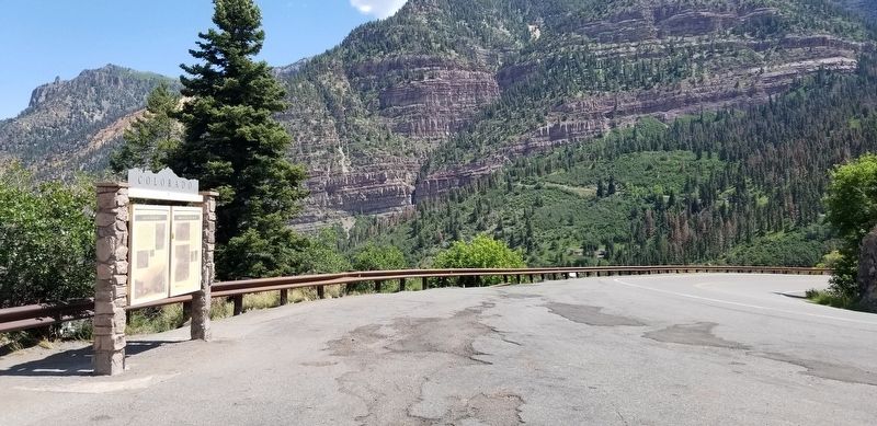 The view of the Colorado State Historical Markers from the highway image. Click for full size.