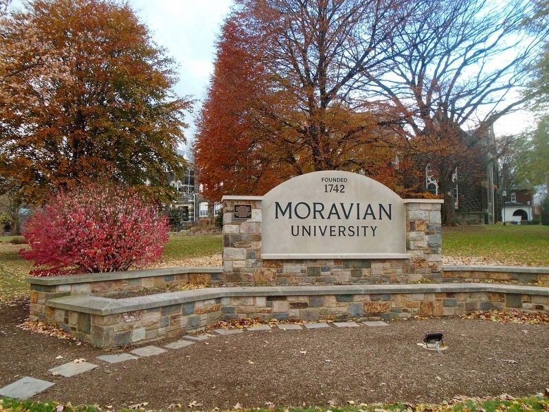 Moravian University Monument Stone and Marker image. Click for full size.