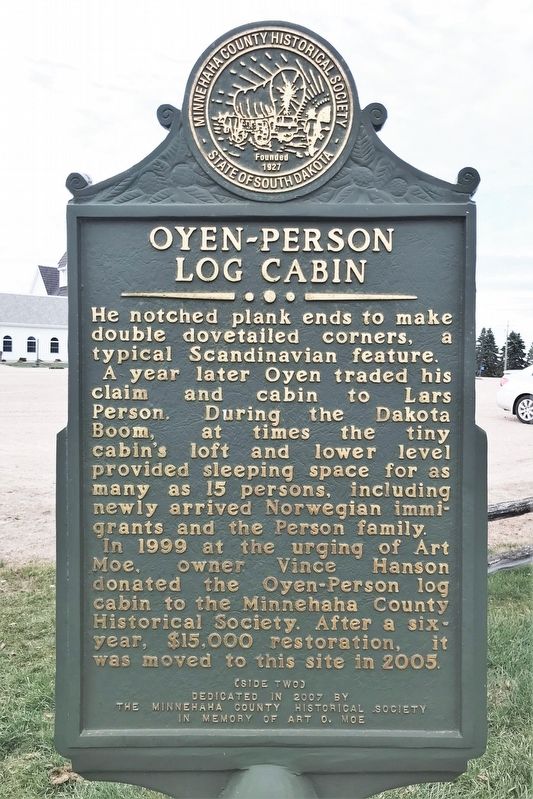 Oyen-Person Log Cabin Marker <i>(Side two)</i> image. Click for full size.