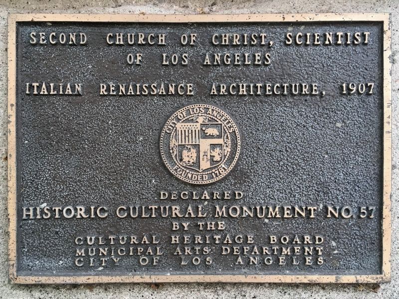 Second Church of Christ Scientist marker image. Click for full size.
