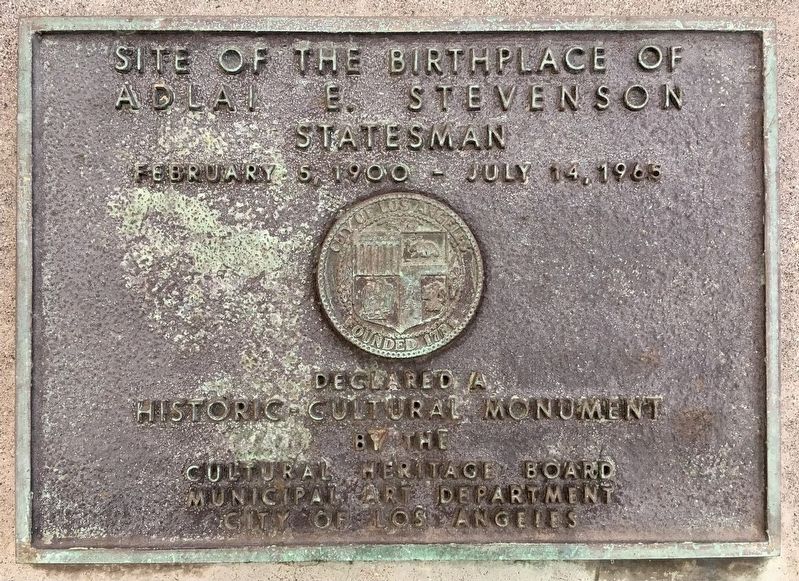 Adlai Stevenson Marker image. Click for full size.
