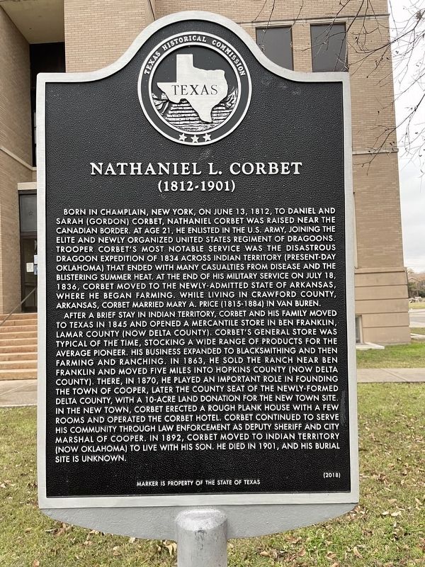 Nathaniel L. Corbet Marker image. Click for full size.