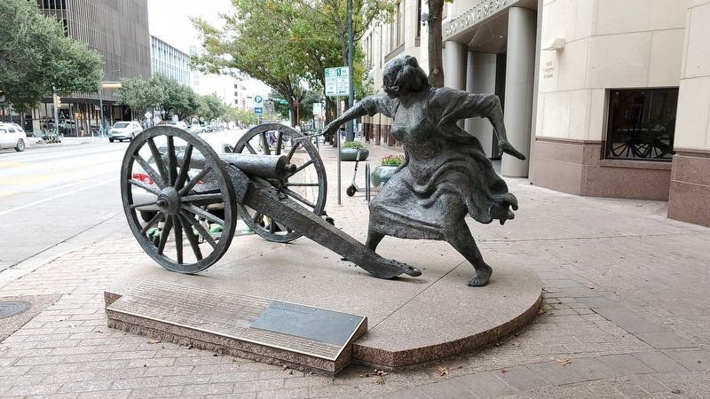 Angelina Eberly Statue Marker image. Click for full size.