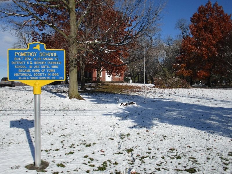 Pomeroy School & Marker image. Click for full size.
