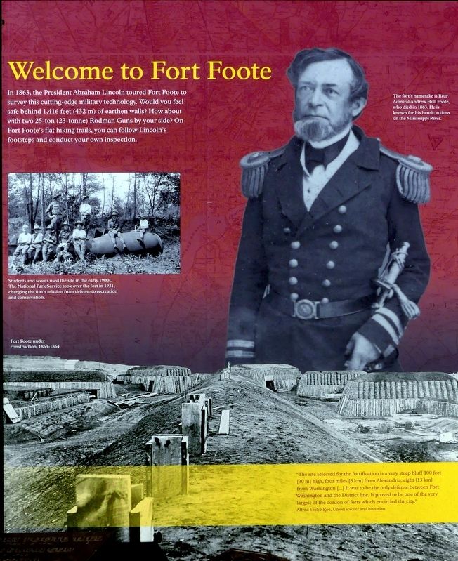 Welcome To Fort Foote Marker image. Click for full size.