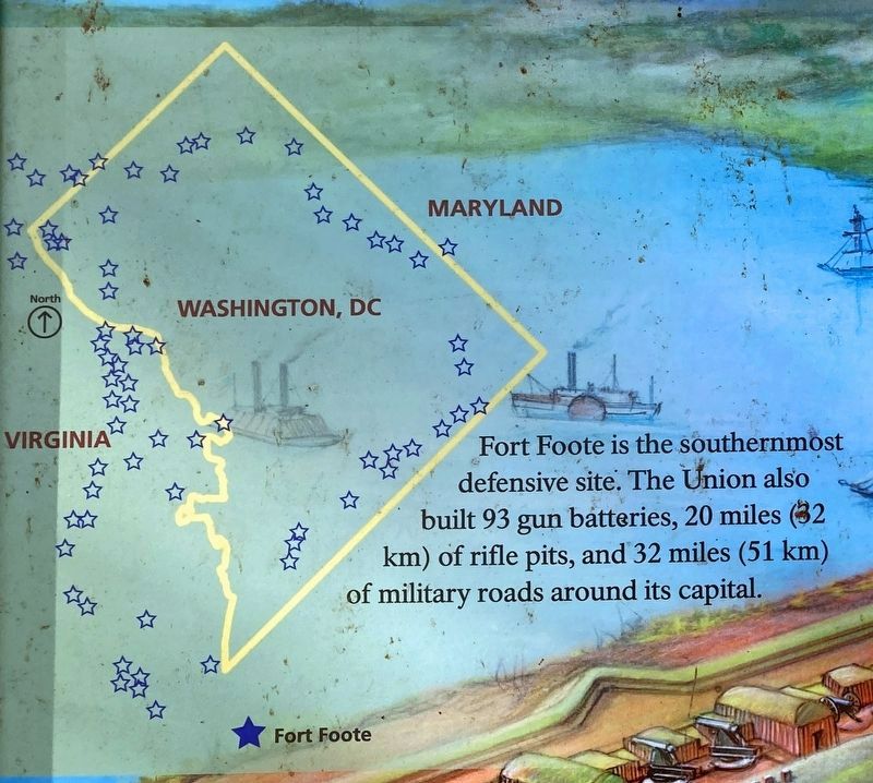 Civil War Forts around Washington<br>Fort Foote is the Southernmost. image. Click for full size.