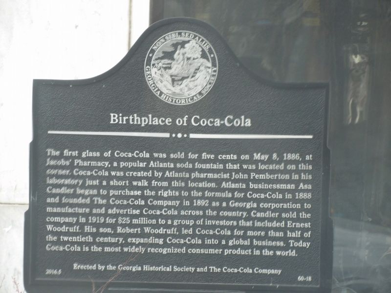Birthplace of Coca-Cola Marker image. Click for full size.