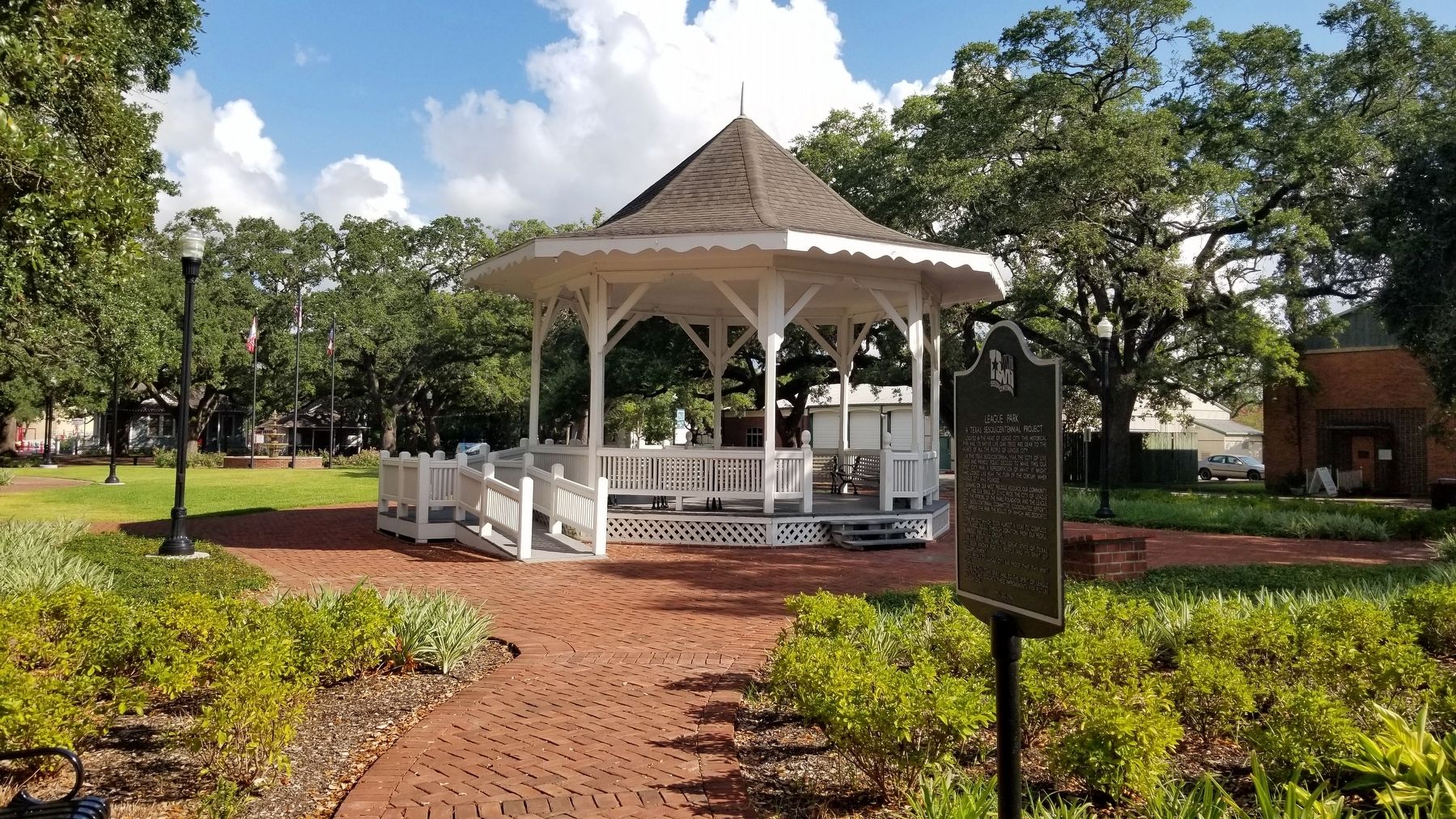The view of the League Park Marker from the park image. Click for full size.