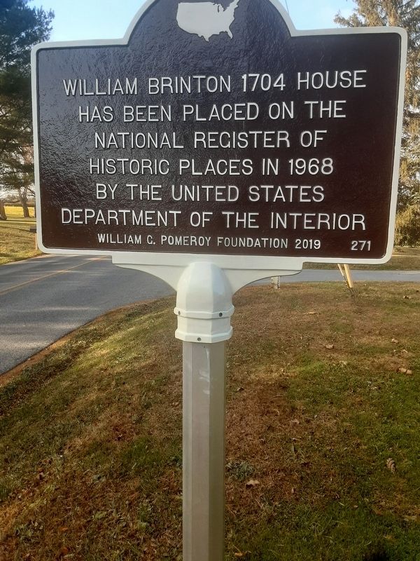 William Brinton 1704 House Marker image. Click for full size.