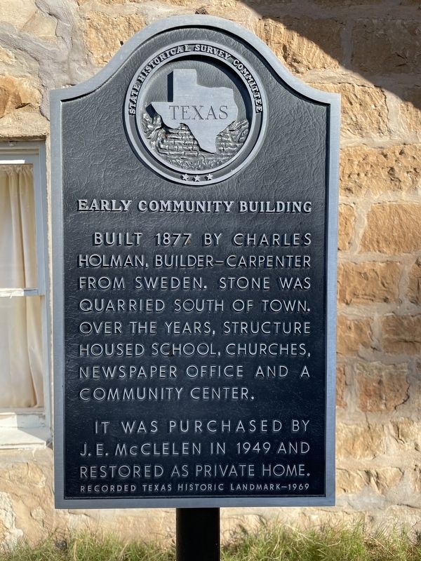 Early Community Building Marker image. Click for full size.