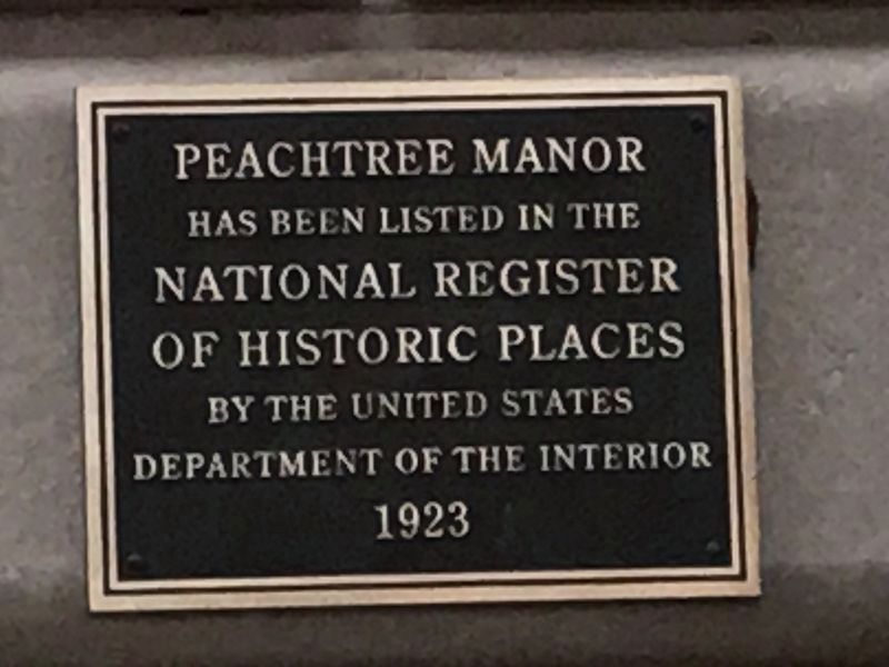Peachtree Manor Marker image. Click for more information.