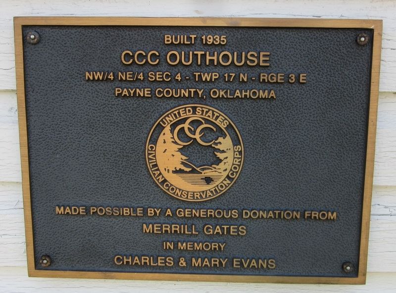 CCC Outhouse Marker. Click for full size. CCC Outhouse Marker image. Click for full size.