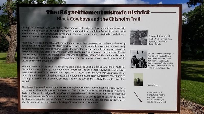 The 1867 Settlement Historic District Marker image. Click for full size.
