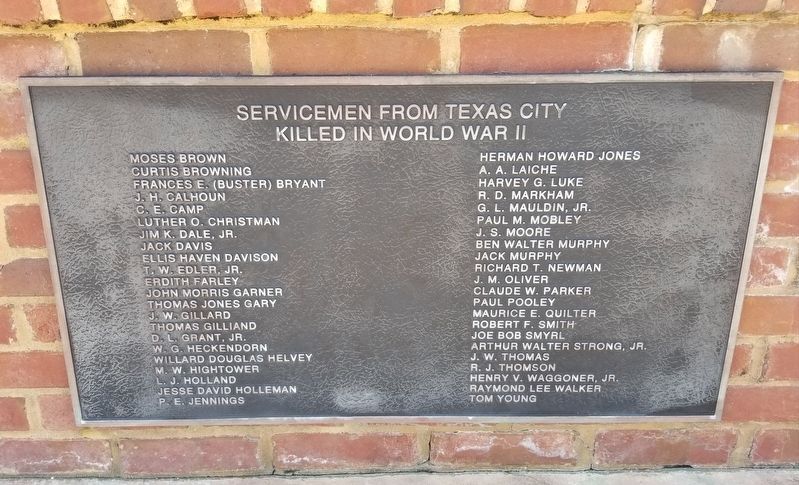 Servicemen From Texas City Marker image. Click for full size.