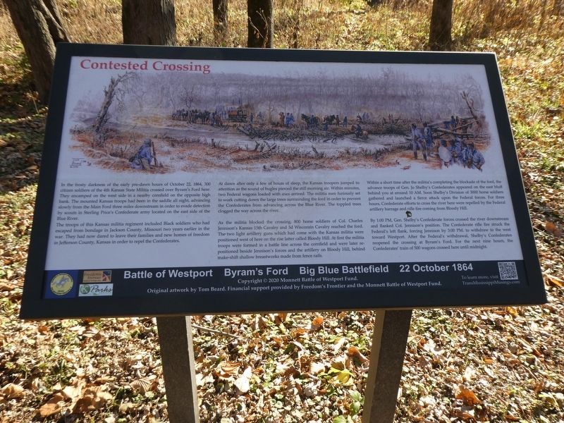 Contested Crossing Marker. Click for full size. Contested Crossing Marker image. Click for full size.