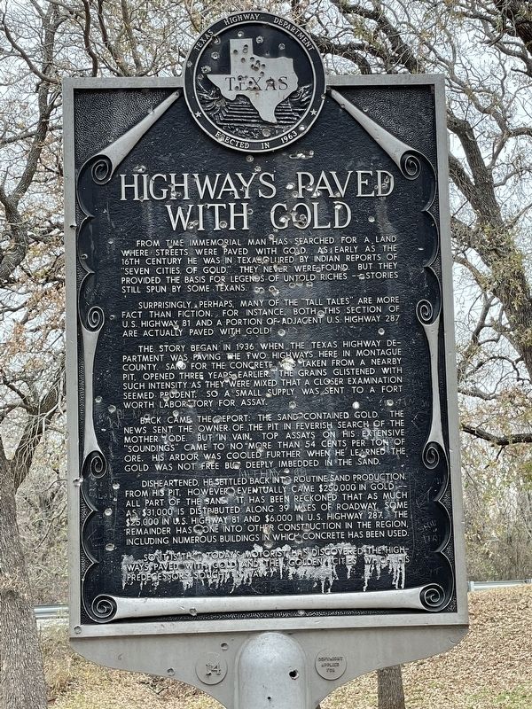 Highways Paved With Gold Marker image. Click for full size.