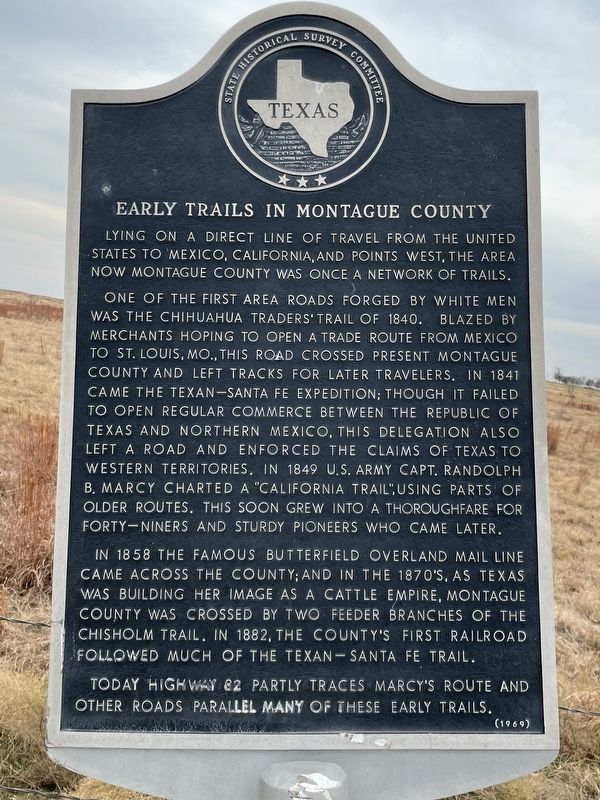 Early Trails in Montague County Marker image. Click for full size.