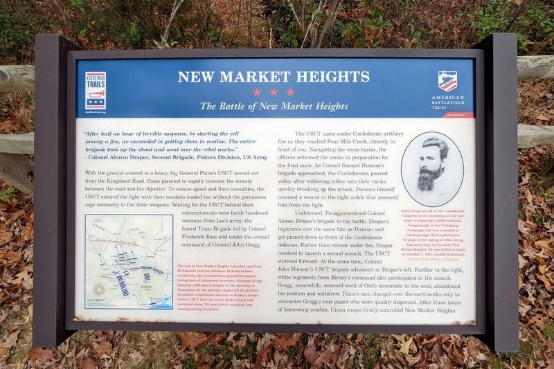 New Market Heights Marker. Click for full size. New Market Heights Marker image. Click for full size.