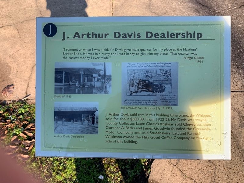 J. Arthur Davis Dealership Marker image. Click for full size.