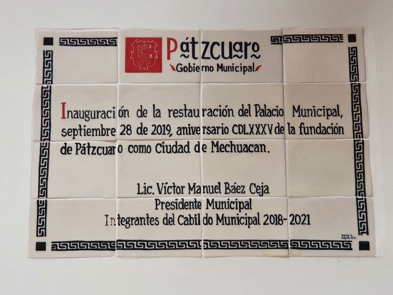 An additional 2018 Town Hall / Palacio Municipal restoration tablet image. Click for full size.