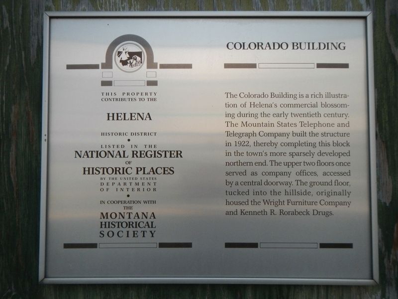 Colorado Building Marker. Click for full size. Colorado Building Marker image. Click for full size.
