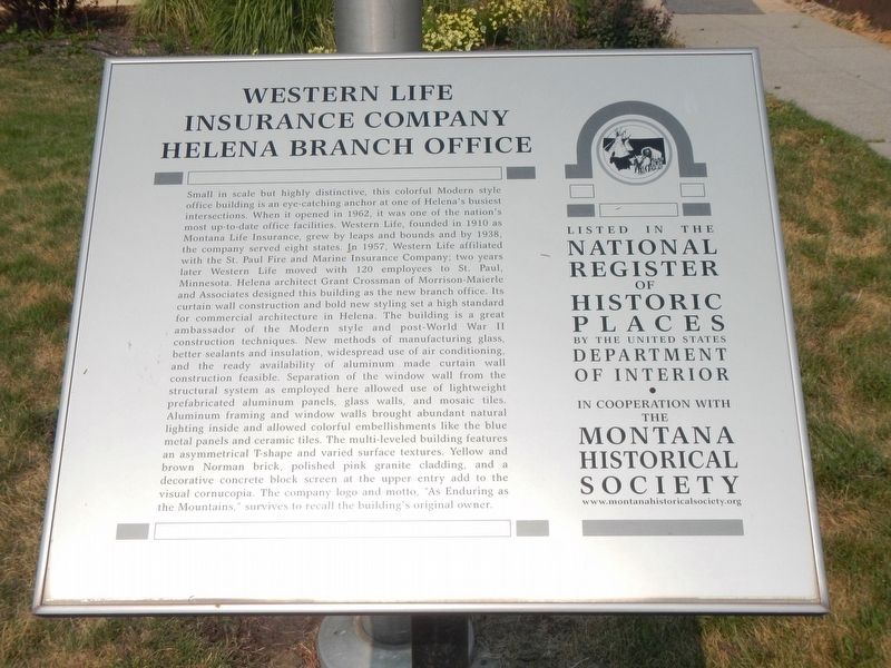 Western Life Insurance Company Marker image. Click for full size.