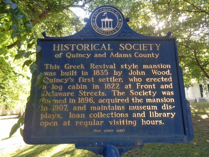 Historical Society of Quincy and Adams County Marker image. Click for full size.