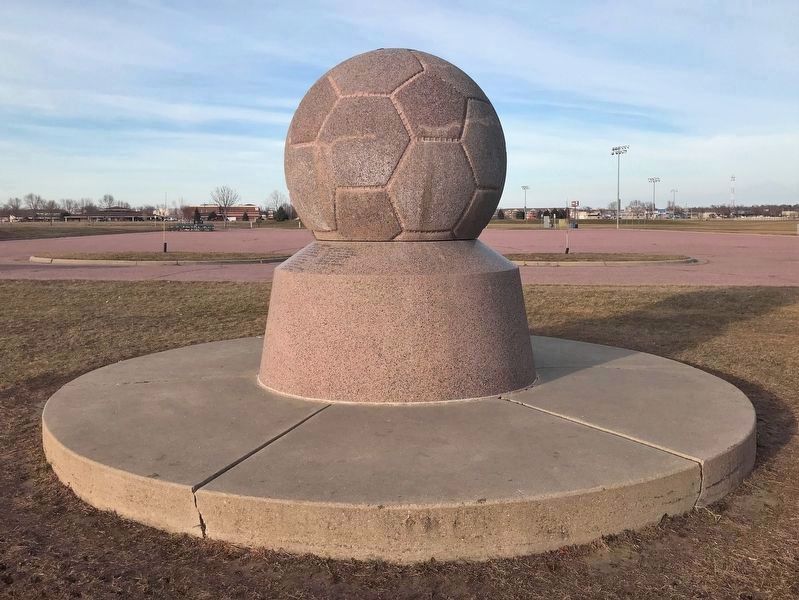 Yankton Trail Soccer Ball Sculpture image. Click for full size.