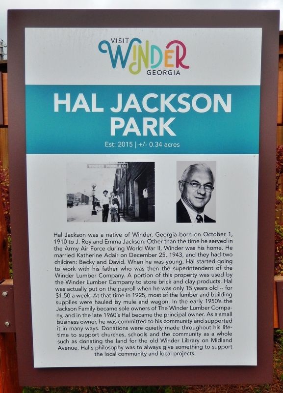 Hal Jackson Park Marker image. Click for full size.