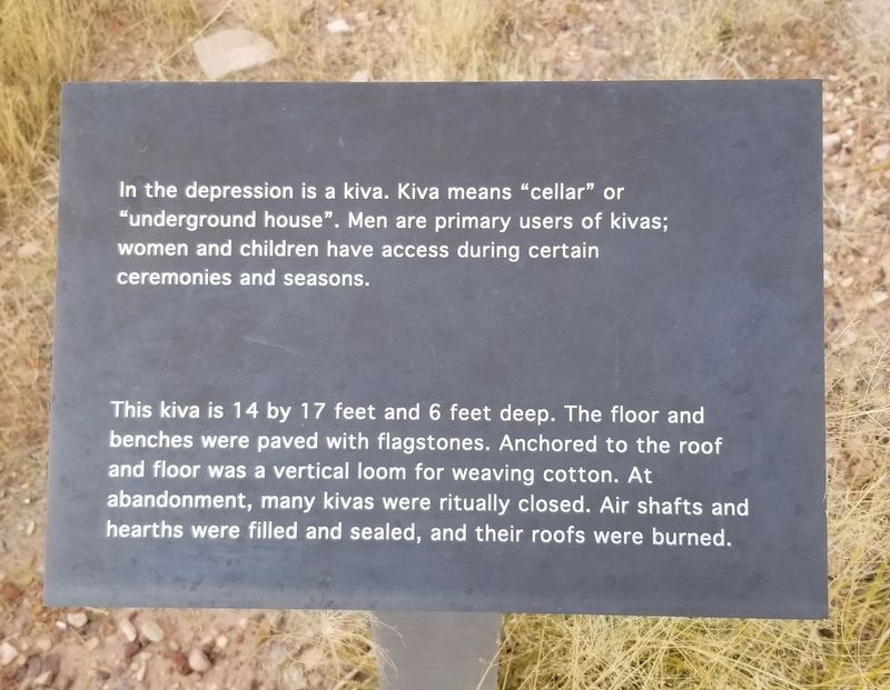 Kiva - Underground House Marker. Click for full size. Kiva - Underground House Marker image. Click for full size.