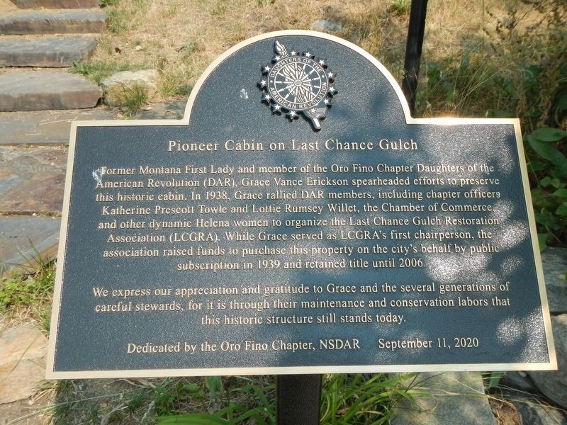 Pioneer Cabin on Last Chance Gulch Marker image. Click for full size.