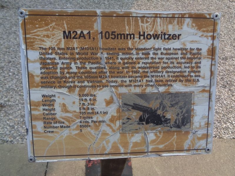 M2A1, 105mm Howitzer Marker. Click for full size. M2A1, 105mm Howitzer Marker image. Click for full size.