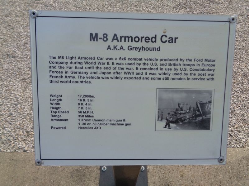 M-8 Armored Car Marker image. Click for full size.