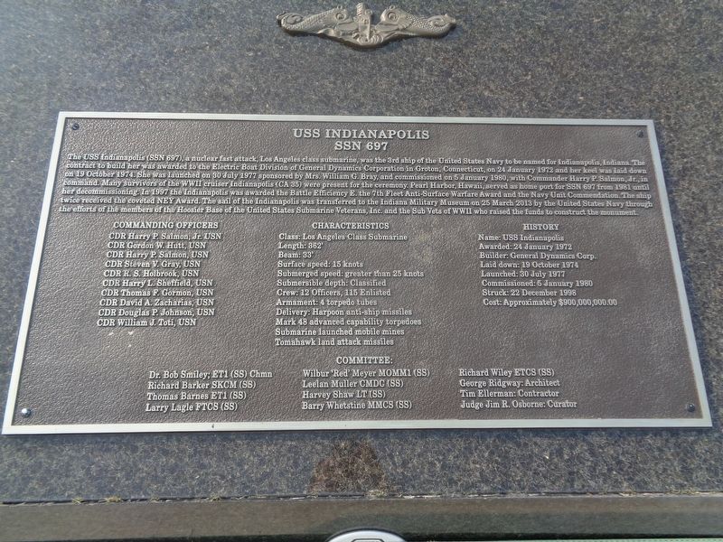 USS Indianapolis Marker image. Click for full size.