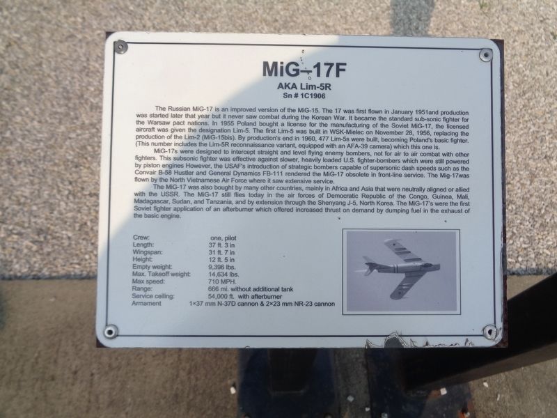 MiG-17F Marker. Click for full size. MiG-17F Marker image. Click for full size.