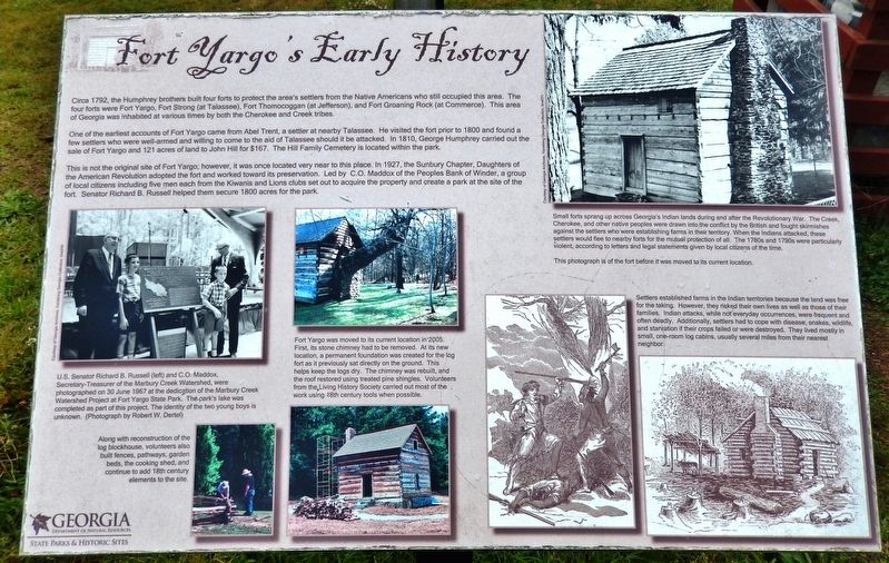 Fort Yargo's Early History Historical Marker