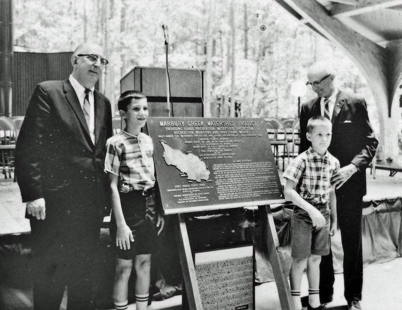 Marker detail: Marbury Creek Watershed Dedication. Click for full size. Marker detail: Marbury Creek Watershed Dedication image. Click for full size.