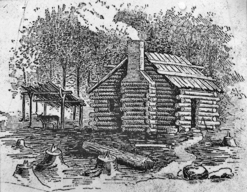 Marker detail: Settler's Cabin. Click for full size. Marker detail: Settler's Cabin image. Click for full size.