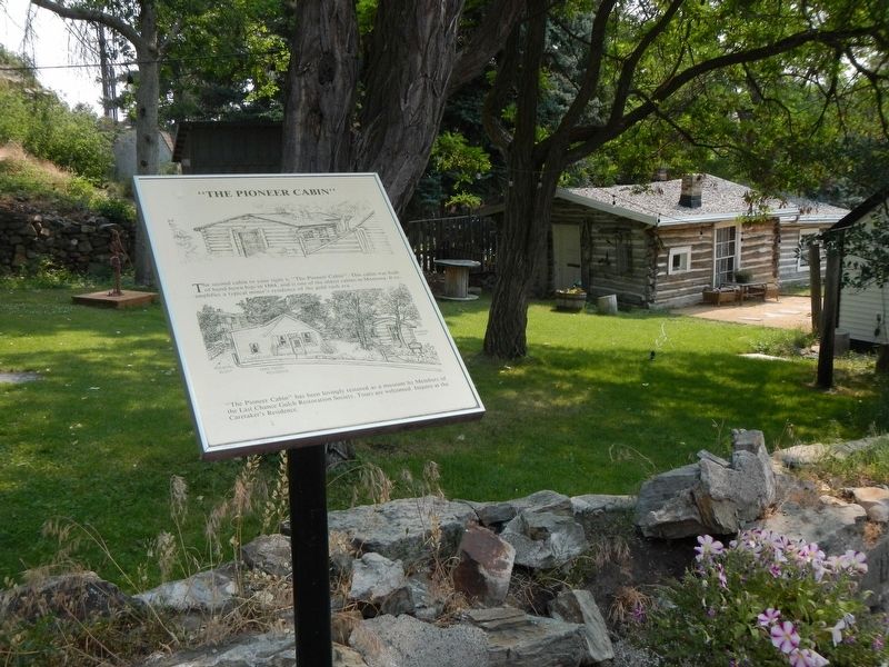 Pioneer Cabin and "The Pioneer Cabin" Marker image. Click for full size.