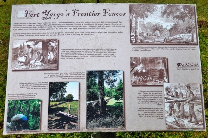 Fort Yargo's Frontier Fences Marker image. Click for full size.